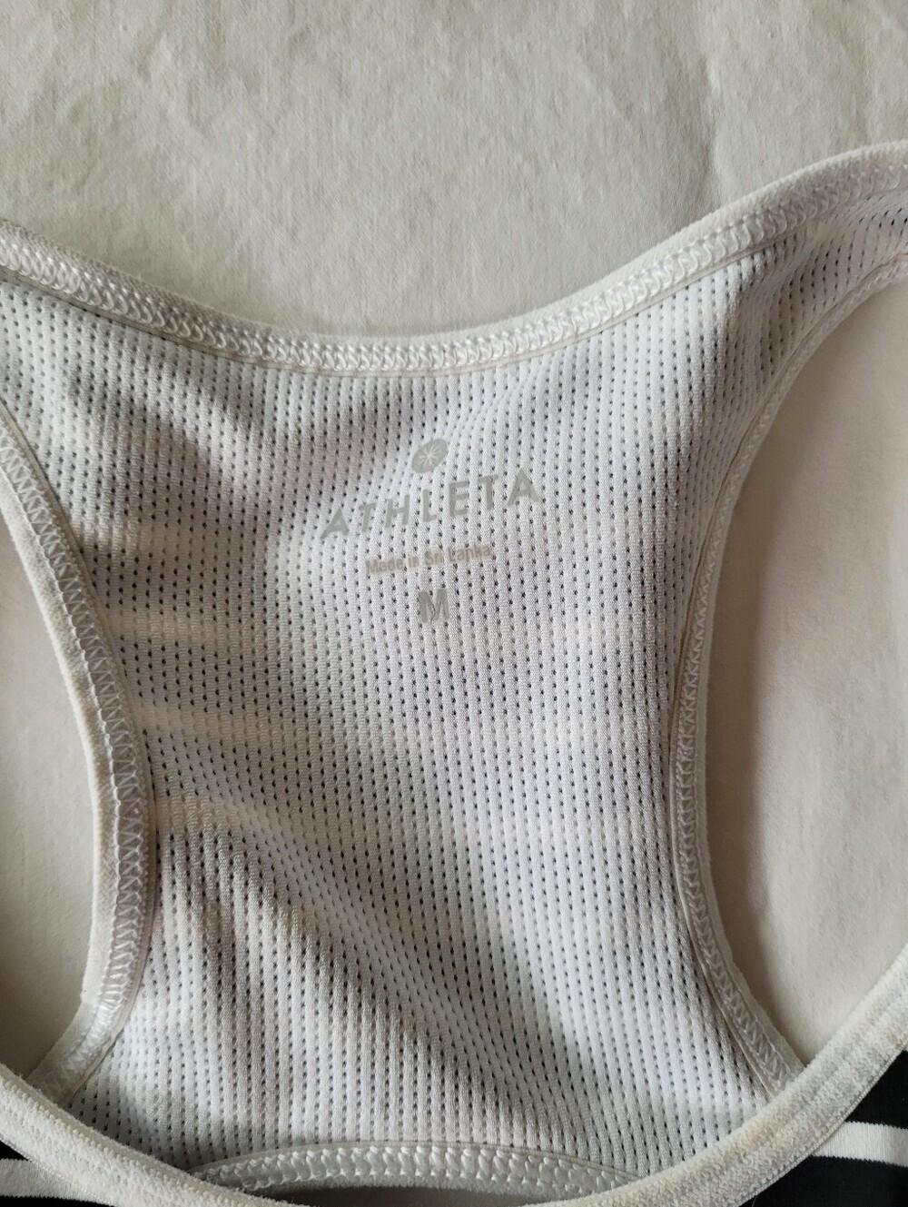 Athleta Black & White Striped Racerback Sports Bras - Twin Pack Size Ml - Picture 4 of 10